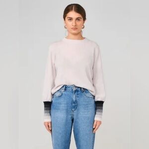 BRODIE CASHMERE S STRATA CUFF BALLOON SLEEVE ASH GREY JUMPER IN ASH - LARGE